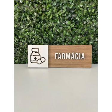 Imagem de Placa de sinalização Farmácia em mdf - Realaser Store