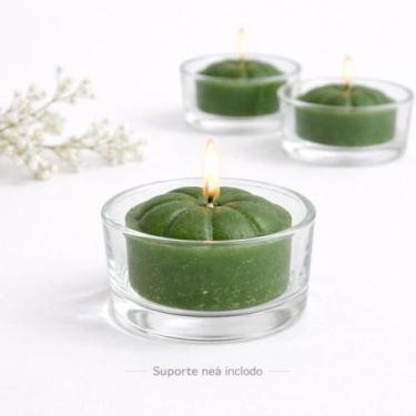 Imagem de Vela Verde Rechaud  Uso Espiritual, Decoração e Aromatizadores - Estre