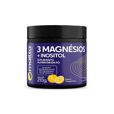 Imagem de 3 Magnésios + Inositol em pó Sabor Tangerina 210g - Maltta-Unissex