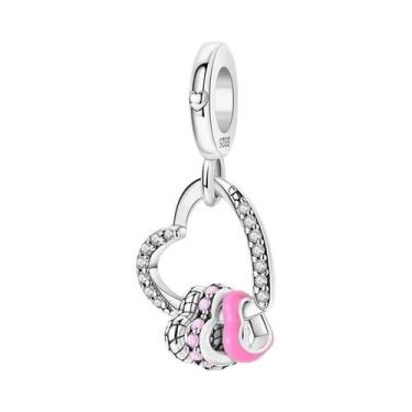 Imagem de Pingentes De Flor Rosa, Tulipa E Flor De Cerejeira Em Prata Esterlina 