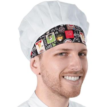 Imagem de Touca Gorro Para Chef Cozinha Unissex Estampas Variadas Cores Outlet D