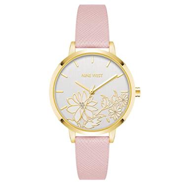 Imagem de Nine West Relógio feminino com pulseira, NW/2884, Rosa-claro/ouro, Movimento de quartzo