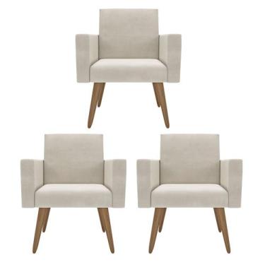 Imagem de Kit 3 Poltronas Nina Para Sala Clínica Studeo Consultório - Móveis Maf