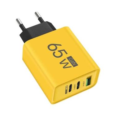 Imagem de Carregador Rápido GaN USB C De 65W, Adaptador De Parede PD3.0 Com 3 Po