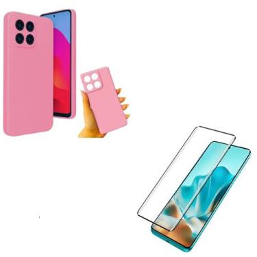 Imagem de Película 3D Curvada Moto Edge 60 Pro + Capinha Capa Case Rosa Claro Av
