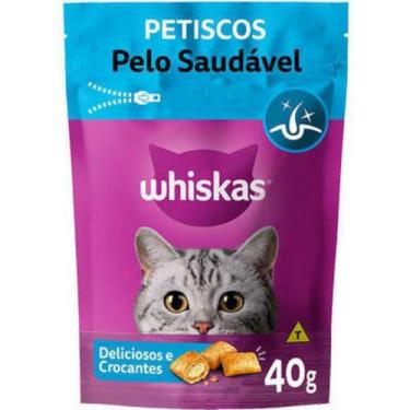Imagem de Kit Petisco Pelo Saudável Para Gatos Adultos 40g 24 Unidades Whiskas