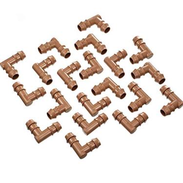 Imagem de 20 pacotes de conector de plástico de farpado de 1/2 polegada, conector de mangueira de acoplamento de cotovelo de irrigação com gotejamento de 17 mm de diâmetro