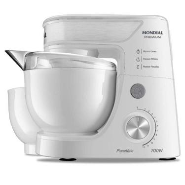 Imagem de Batedeira Planetária Mondial Branco e Inox 700W BP01PW 127V, 110V