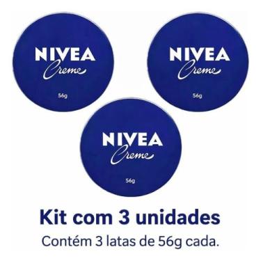 Imagem de KIT NIVEA Creme Hidratante Lata 56g  3 Unidades