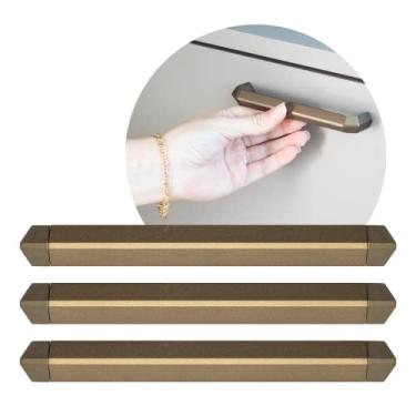 Imagem de 3 Puxador Móveis Slim Alumínio 128mm Portas Cromado Bronze (Bronze Fosco)