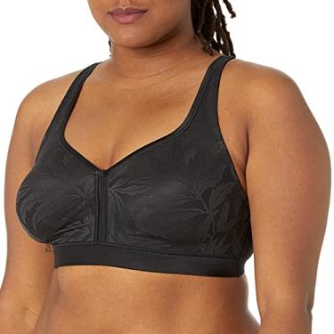 Imagem de PLAYTEX Sutiã feminino super macio de cobertura total sem fio 18 horas, sutiã sem aro com absorção de umidade, Preto, 42C