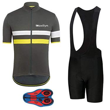 Imagem de Conjunto de roupas de bicicleta masculinas kit de camisas de ciclismo + shorts de secagem rápida com zíper completo roupas de equitação, C36-6, GG