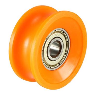Imagem de Metal Deep V Groove Guia Rolamento Roda De Bolas De Bola 6x30x13mm Laranja