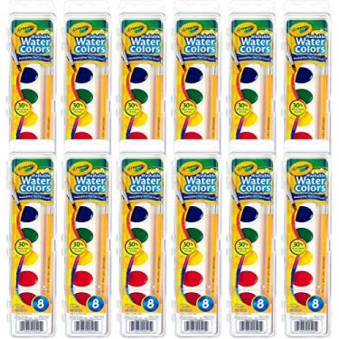 Imagem de Crayola Washable Watercolors in 8 Vibrant Colors, 12 Paint Sets for Kids, Classroom Supplies, Multi