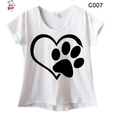 Imagem de Camiseta Feminina Estampa Love Pets  C007 - Boutique De Camisetas