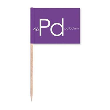 Imagem de Elementos Químicos Mesa de Período Metais de Transição Pd Bandeiras de Palito de Dente Marcador Topper Decoração de Festa