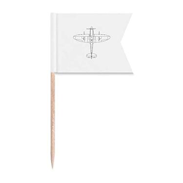 Imagem de Bandeiras de palito de dente tecnologia de arma aeronáutica marcação para bolo de festa prato de queijo