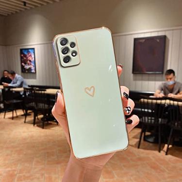 Imagem de Capa de telefone de coração quadrado para Samsung Galaxy A32 A 32 A52 A72 A 52 72 4G 5G A52S A53 A23 A33 A73 A12 Capa de silicone, AX Abacate Verde, Para M32 4G