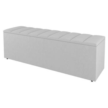 Imagem de Calçadeira Baú Solteiro Cora 90Cm Sintético Branco