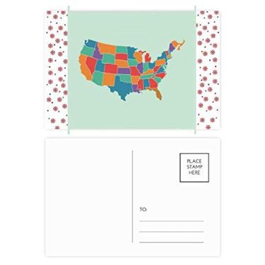 Imagem de Cartão postal da Bênção da Bênção do Mapa Americano Padrão dos Estados Unidos Natal Natal Flor Celebração Cartão postal
