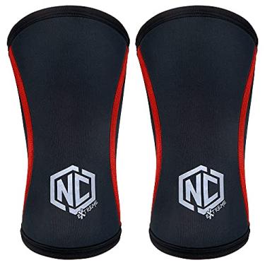 Imagem de Joelheira Alta Performance - 5mm - Preto c/ Vermelho (Par) GG