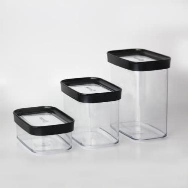 Imagem de Kit 3 potes herméticos (Preto)