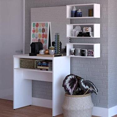 Imagem de Conjunto 1 Aparador e 3 Nichos Bramov Móveis Branco