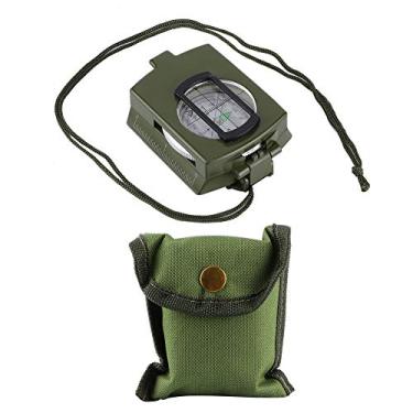 Imagem de Plplaaoo Bússola de mira lensática militar para sobrevivência e caminhada – bússola tática à prova d'água com bolsa de transporte, ferramenta de navegação de metal à prova de choque para acampamento