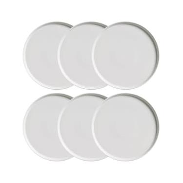 Imagem de Conjunto com 6 Pratos Rasos Porto Brasil Neo Vit em Stoneware 27 cm – Cinza
