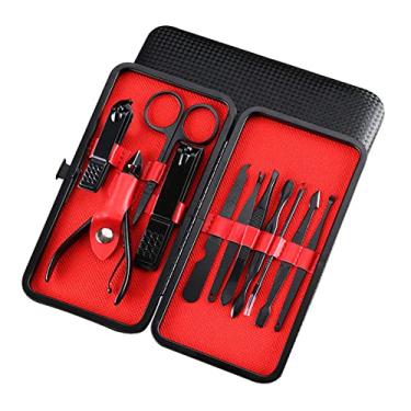 Imagem de Tesoura cortador de unhas conjunto alicate de pele morta alicate de corte de unhas faca pedicure sulco do prego ferramenta de manicure, 11pc