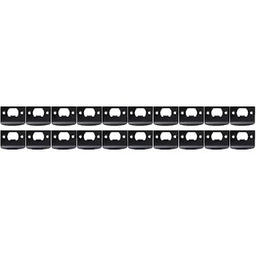 Imagem de 20PCS Placa de batente de porta preta, placa de batente de trava preta com parafusos, fechadura de aço inoxidável cobre kit de reforço de porta (Color : Black, Size : 20)