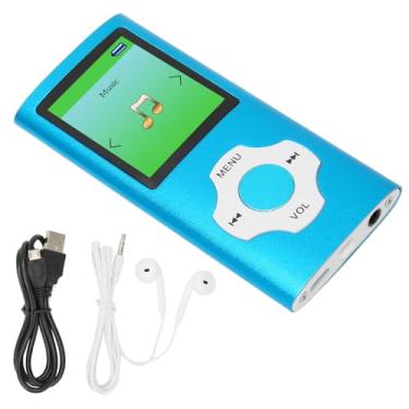 Imagem de Leitor de música MP3 HD MP3 Player Rádio FM com suporte para gravação de tela LCD de 1,8 polegadas, reprodutor de música portátil para estudantes, leitor de música com cancelamento de ruído (azul celeste)