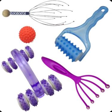 Imagem de Kit Massageadores Para Corpo Relaxamento Bem Estar Anti-stress Fisio-Massageador Corporal Massagem Cabeça Pescoço Pernas Braços-Luiggi Presentes®