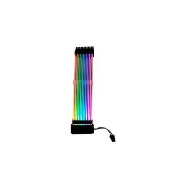 Imagem de Cabo Extensor de Fonte Sleeved Rise Mode Aura, 24p ATX, ARGB, Preto - RM-SL-RGB
