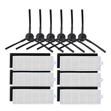 Imagem de Peças de reposição adequadas para ILIFE A4 A4S A40 CEN550 Kit de acessórios de aspirador de pó robô, 3 pares de escovas laterais e 6 filtros