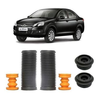 Imagem de Par Kit Coxim Batente Traseiro Jac J3 Turin 2014 2015 2016