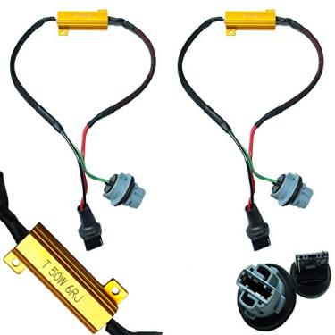 Imagem de PA 2 lâmpadas LED 7440 7441 T20 50W 6 Ohm, adaptador de resistor de carga com luzes LED para corrigir códigos de erro de barramento com pisca rápida e eliminador de código de erro para seta de ré, rodagem diurna DRL