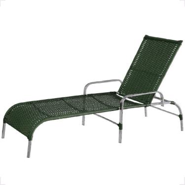 Imagem de Cadeira Espreguiçadeira Para Piscina Catar Em Alumínio Jardim Cor:verde