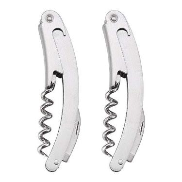 Imagem de YISIDA Pacote com 2 saca-rolhas abridor de vinho, aço inoxidável 430, três em um, saca-rolhas, abridor de garrafa e cortador de folha serrilhada, ótimo para cozinha, restaurante, bares e entusiastas de vinho