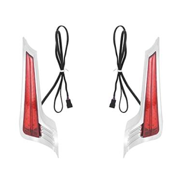 Imagem de HDBUBALUS Painel de preenchimento de motocicleta luzes LED para-lama traseiro lâmpada de freio de seta para Harley Touring Road King Street Glide 2014 mais tarde (cor: vermelho cromado)