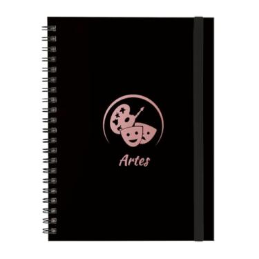 Imagem de Caderno Universitário Plus 1 Matéria Profissões Artes (Preto e Rosê)