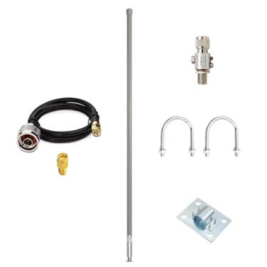 Imagem de Antenas 8dBi LoRa 915 MHz Kits-Antena de hélio para RAK2 Nebra Bobcat EasyLinkIn Syncrob-5 metros RG58 50 Ohm RP-SMA Lightning Arrester