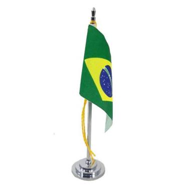 Imagem de Mini Bandeira De Mesa Do Brasil 15 Cm Poliéster - Sp Bandeiras