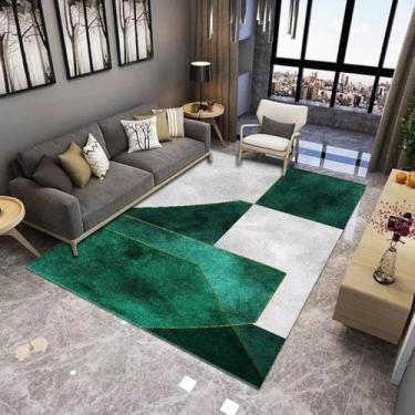 Imagem de Tapetes leves de luxo para sala de estar, decoração moderna para casa, sofá, área, tapete, grande, verde, chão, quarto, sala de estar, tapete, flanela, 9.200 x 250 cm, 78,7 x 98 pol.