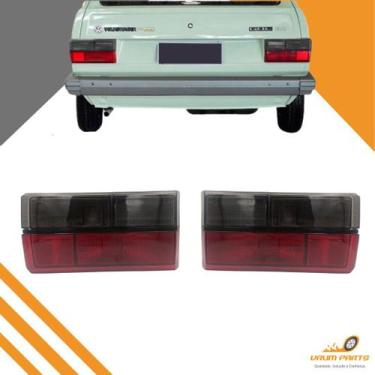 Imagem de Par Lanterna Traseira Gol Quadrado BX Ar 1980 1981 1982 1983 1984 1985