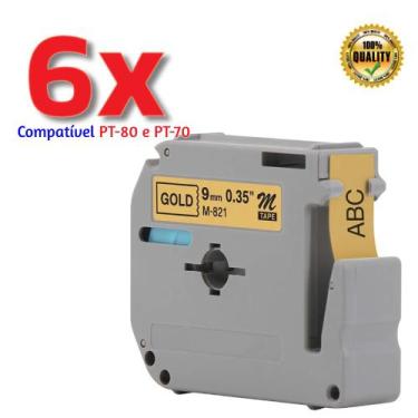 Imagem de Kit 6 Fitas Compatível Brother M-K231 MK231PT-80 12mm Escolha a Cor - 