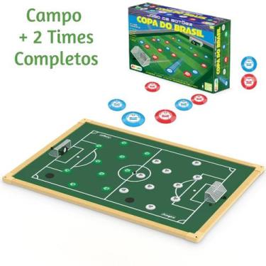 Imagem de Campo de futebol de botão grande para mesa 60 X 90 cm estrelão 2 jogos