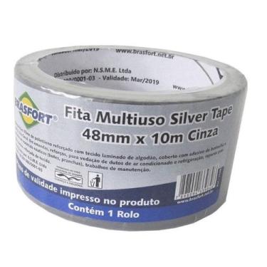 Imagem de Fita Silver Tape Prata Multiuso 48mm X 10m Brasfort