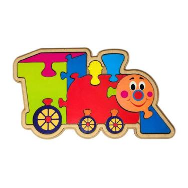 Imagem de Quebra-cabeça Infantil Trem 11 peças Brinquedo Educativo MDF - Maninho