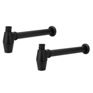 Imagem de Kit 2 Sifão Pia Tanque Lavanderia Metal Black 1.1/4 x 2'' - Modelar